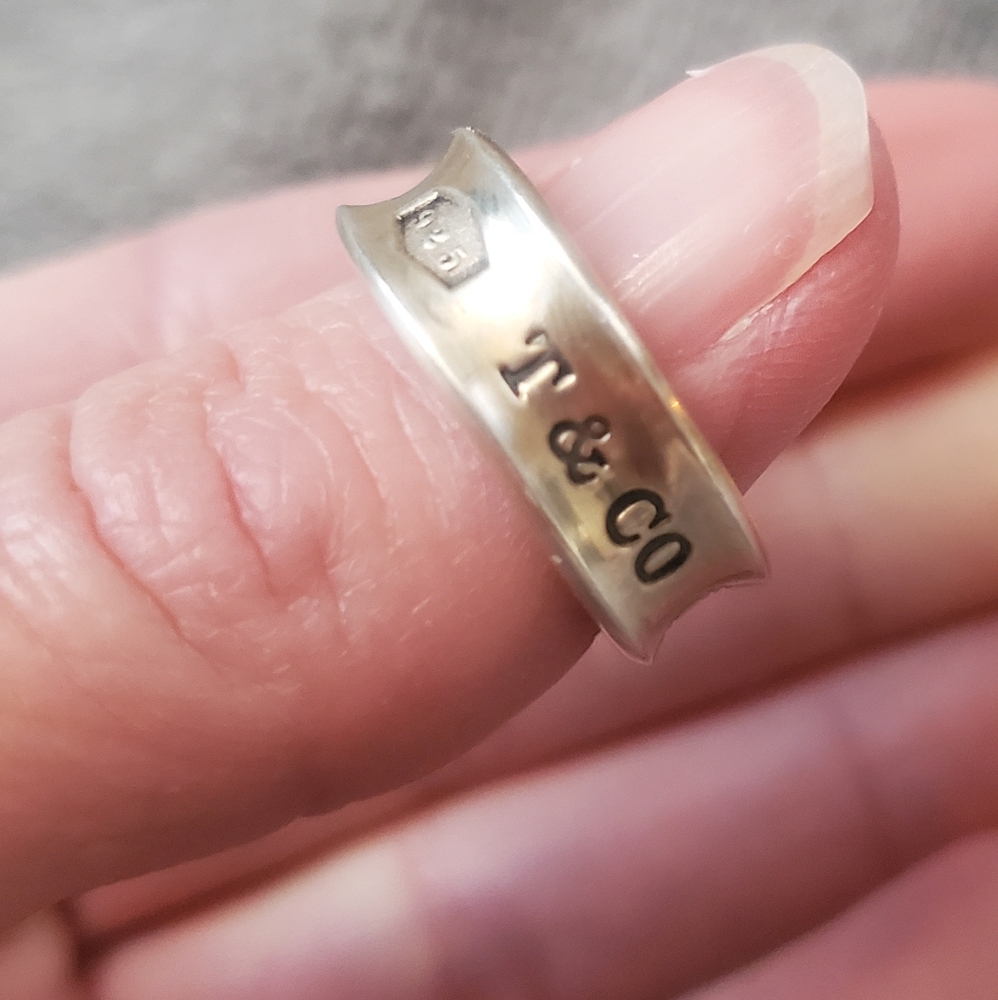 💎 TIFFANY&CO. 1837 Silver 925 Thick Band Ring